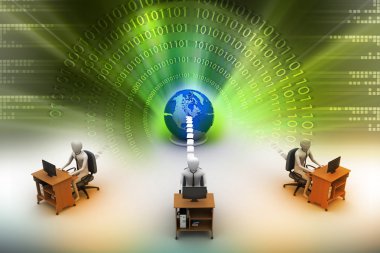 Küre ile ağ insanlar