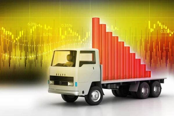 Transporte de gráfico de negocios en camión — Foto de Stock