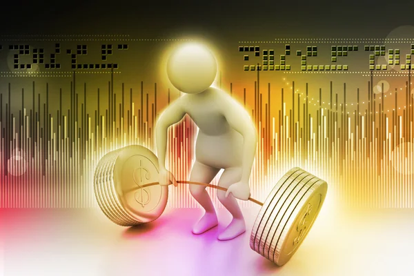 3d man lifting weights — Stock Photo, Image