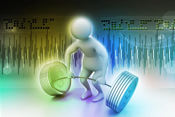 3d man lifting weights — Stock Photo, Image