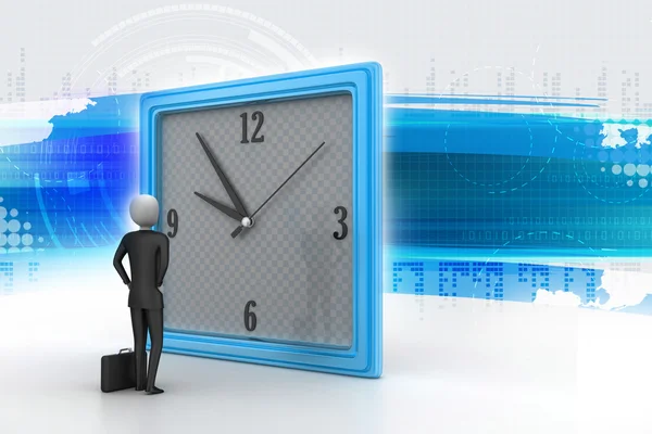 3d man watching the clock — Stock Photo, Image