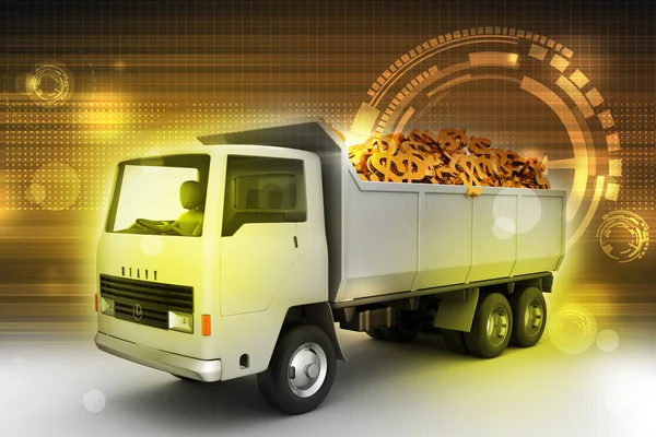 Truck with Dollar money — Stock Photo, Image