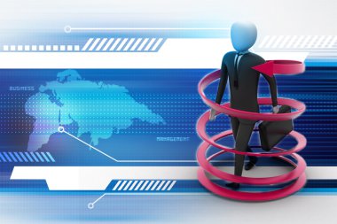 3D adam iş başarı kavramı