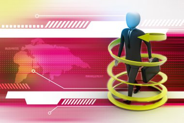 3D adam iş başarı kavramı