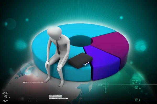 Zakenman rustend op cirkeldiagram — Stockfoto