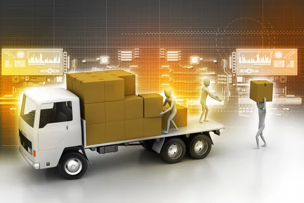 Transportation trucks in freight delivery — Stock Photo, Image