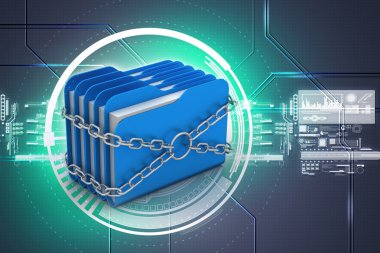 Zincirler tarafından kilitli klasörü