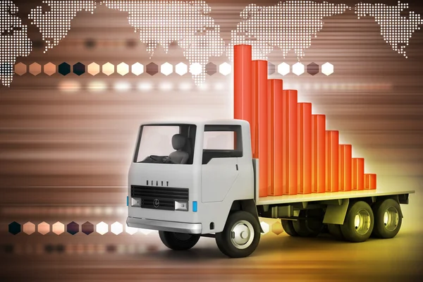 Transporte de gráfico de negocios en camión — Foto de Stock