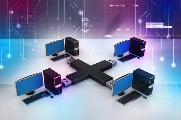 Usb with computer net work — Stock Photo, Image