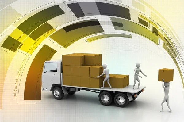 Transportation trucks in freight delivery — Stock Photo, Image