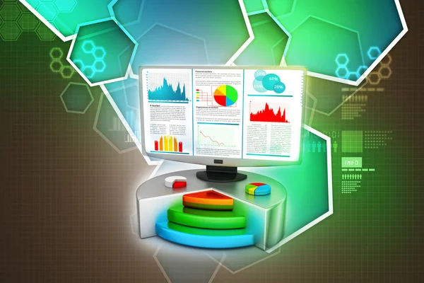 Diagrammet visar bildskärmen — Stockfoto