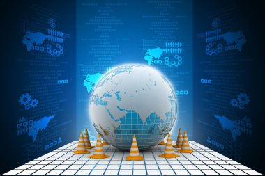 Küre ve trafik koni