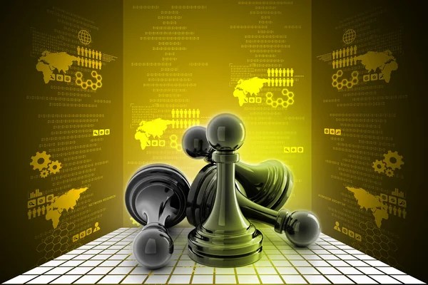 Black pawns — Stock Photo, Image