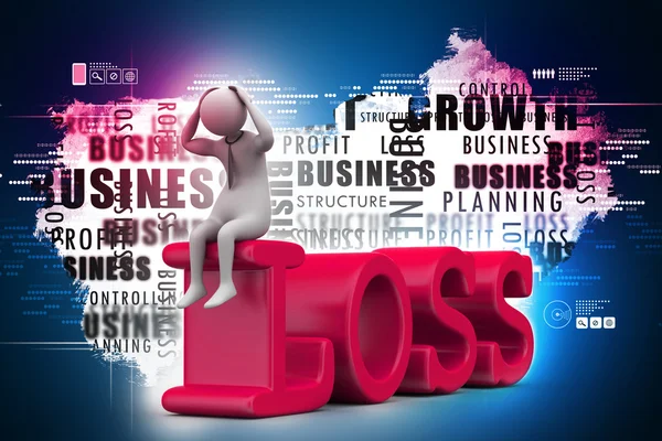 Business man in loss — Stock Photo, Image