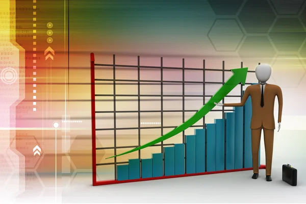 Man nära finansiella diagram — Stockfoto