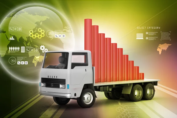 Business graph in truck — Stock Photo, Image