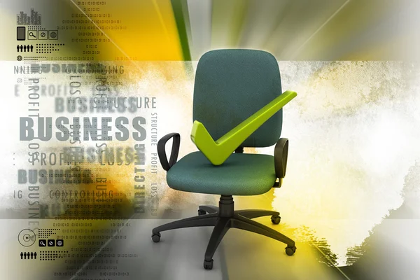 Right mark sitting on chair — Stock Photo, Image