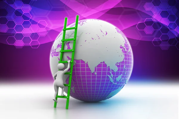 Earth globe and ladder — Stock Photo, Image
