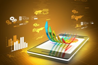 bir büyüme grafiği gösteren akıllı telefon