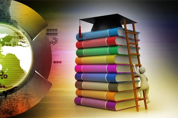 Graduation mortar on books — Stock Photo, Image