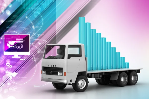 Business graph in truck — Stockfoto