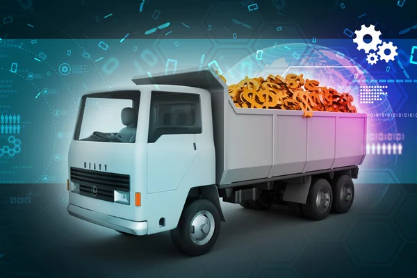Truck with Dollar money — Stock Photo, Image