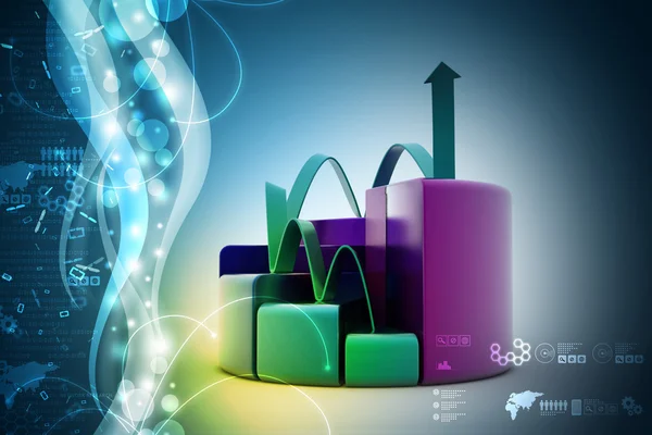 Finance pie and bar chart graphs — Stock Photo, Image