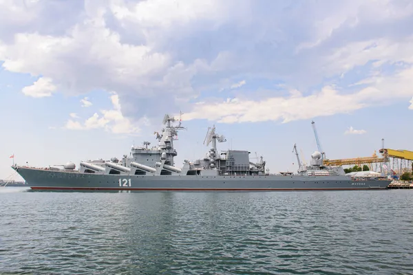 Ιουλίου 2021 Ναυαρχίδα Του Ρωσικού Στόλου Της Μαύρης Θάλασσας Καταδρομικό Royalty Free Φωτογραφίες Αρχείου
