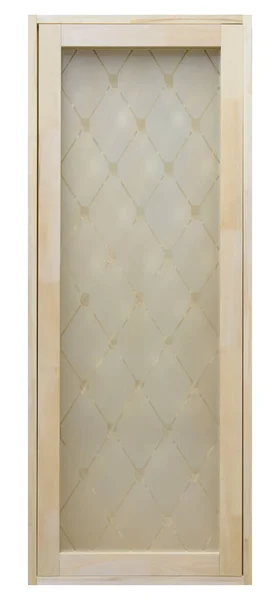 Light Wooden Door Glass White Background — Zdjęcie stockowe