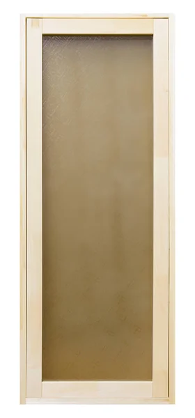 Light Wooden Door Glass White Background — Fotografia de Stock