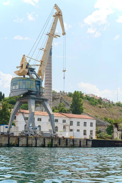 July 2021 Large Port Crane Port Sevastopol Black Sea — стоковое фото