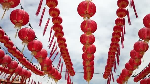 Bolas de Natal vermelho chinês — Vídeo de Stock