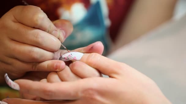 Manicure. Preparing nails — Stock Video