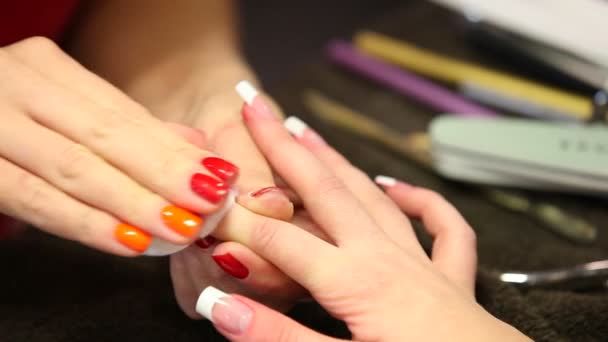 Manicure. Przygotowanie paznokci — Wideo stockowe