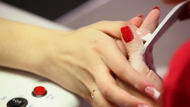 Manicura. Preparación de clavos — Vídeo de stock