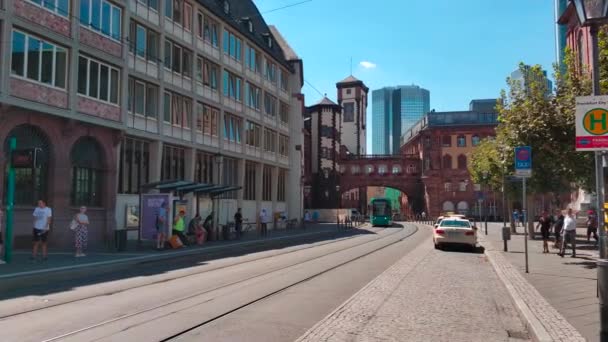 Niemcy Frankfurt Nad Menem Lipca 2018 Latem Rodzaje Ulic Architektura — Wideo stockowe