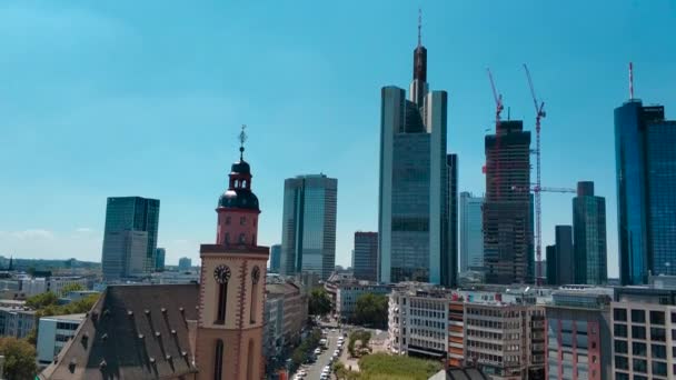 Németországba Frankfurt Main 2018 Július Időzítés Nyár Utcák Típusai Város — Stock videók