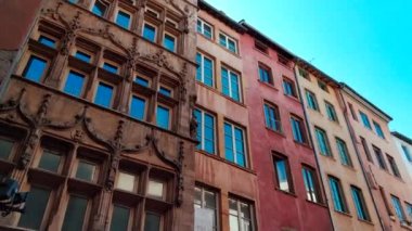 Fransa. Lyon - 3 Ağustos 2018. Yaz. Eski şehrin sokak manzarası
