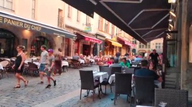 Fransa. Lyon - 3 Ağustos 2018. Yaz. Eski şehrin sokak manzarası