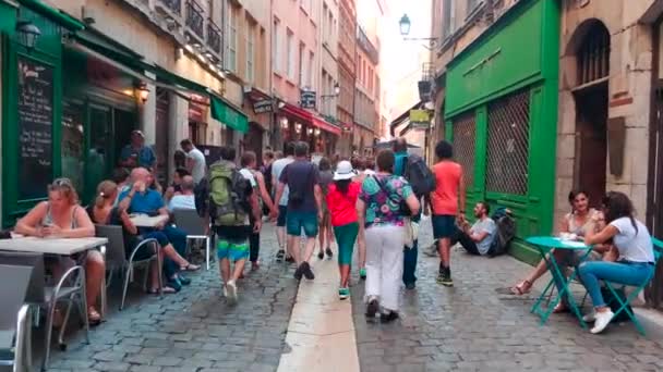 França Lyon Agosto 2018 Verão Vistas Rua Cidade Velha — Vídeo de Stock