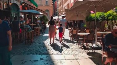 Fransa. Lyon - 3 Ağustos 2018. Yaz. Eski şehrin sokak manzarası