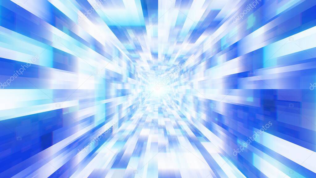 Light Tunnel Movement of Fast Driving High Warp Speed Flashing Quick - Abstract Background Texture
