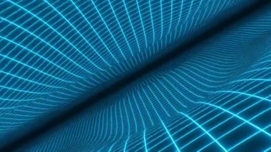 Retro 80 'lerin Biçimlendirme Stili Parlayan Şebeke Dalgaları Akışı - 4K Kusursuz VJ Döngüsüz Arkaplan Animasyonu