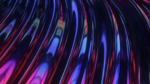 Purple Blue Futuristic Wave Fluid Flowing Gradient Reflective Surface - 4K Seamless VJ Loop Motion Background Animation — Αρχείο Βίντεο