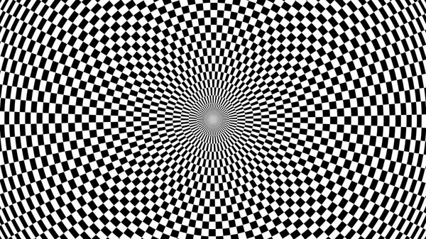 Hypnotic Black and White Checkerboard Spiral Optical Illusion Pattern - Αφηρημένη υφή φόντου — Φωτογραφία Αρχείου