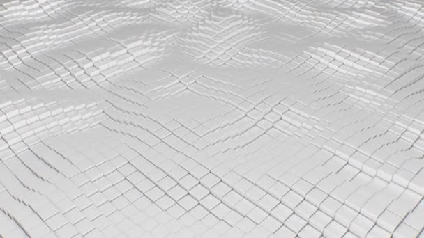 Абстрактный белый куб квадратного поля Тили геометрического современного дизайна - 4K Петля движения фон 4K — стоковое видео