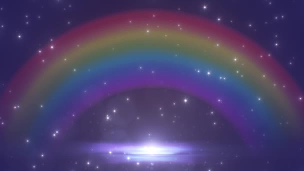 Bellissimo arcobaleno spazio esterno Aurora e scintillanti stelle nel cielo notturno - 4K senza soluzione di continuità VJ Loop Animazione di sfondo — Video Stock