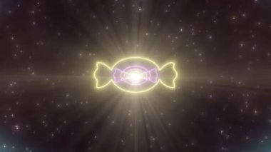 Candy Sweet Shape Parlak Parlak Parçacıkların Özeti Neon Işıklar Tüneli - 4K Kusursuz VJ Döngüsüz Arkaplan Animasyonu