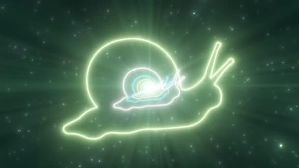 2018 년 6 월 1 일에 확인 함 . Slimy Snail Garden Slug Shell Shape Outline Glow Neon Lights Tunnel - 4K Seamless VJ Loop Motion Background Animation — 비디오