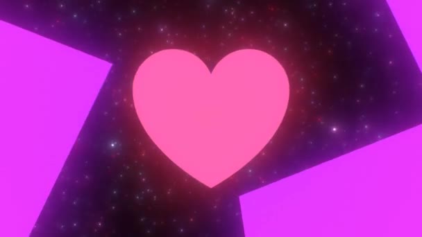 Rompere il cuore spezzato Spalato Cracked Love Symbol segno Breakup Tunnel - 4K Seamless VJ Loop animazione di sfondo — Video Stock